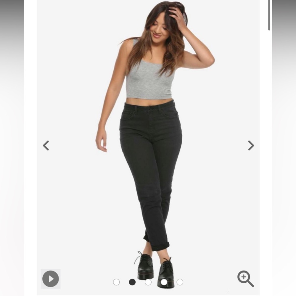 HT Black Denim Mom Jeans Hot Topic
